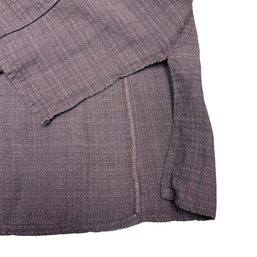 EILEEN FISHER Women's EUC 3/4 Sleeve Linen Button Up Top‎ "Plum" | Size S - Picture 3 of 8